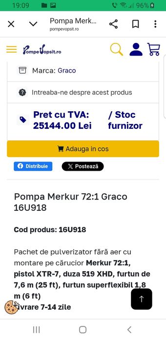 Pompă Merkur Graco X72