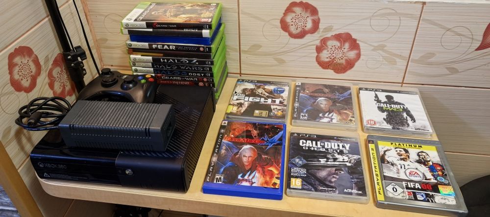 Consola Xbox 360 E 500GB + 13 Jocuri XBox + 6 jocuri PS3 (Gratuite)