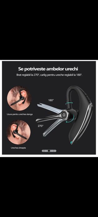 Casca Bluetooth Wireless, Bluetooth 5.0, Handsfree, Sunet HD,