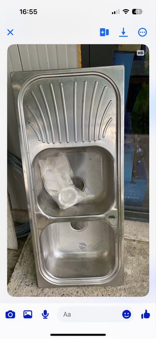Chiuveta Foster  cu 2 cuve din otel inoxidabil