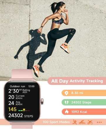 Смарт часовник TOOBUR, 1,95" дисплей, отговор/осъществяване на повикв