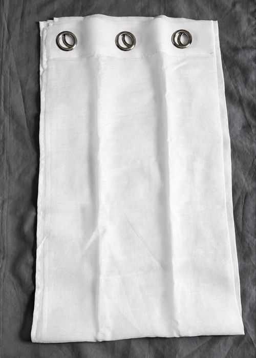 Set 2 Perdele / Draperii Albe MIULEE cu Inele, 102 x 175 cm, Material Textil (nou)