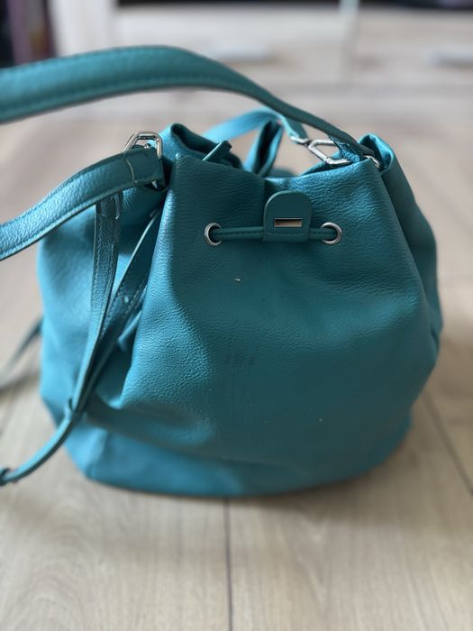 Geantă Calvin Klein originală – piele, turcoaz