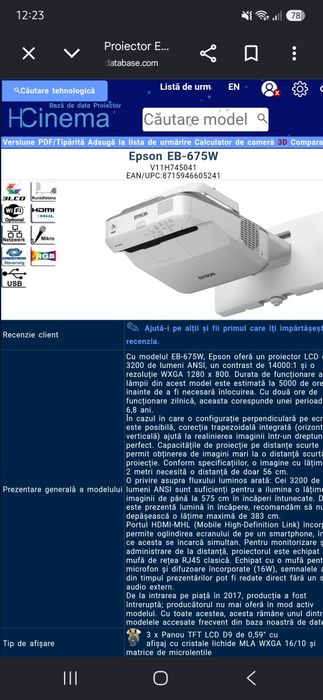 Videoproiector Epson EB-675W