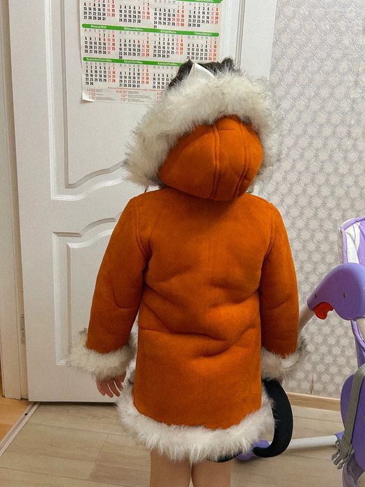 Детская дублёнка с меховой отделкой
