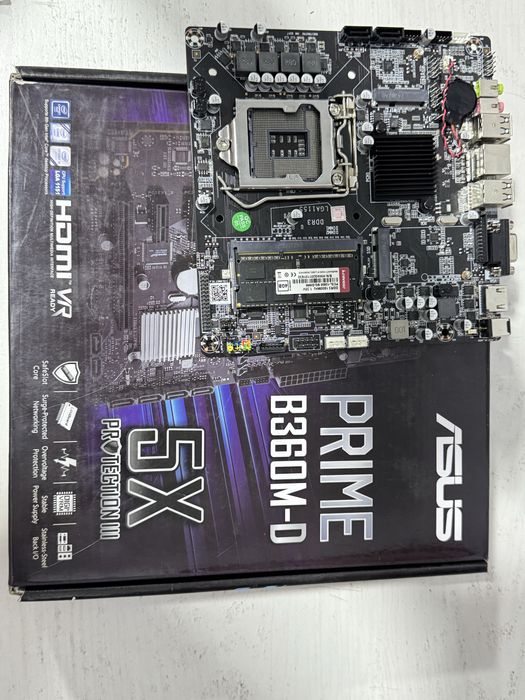Asus PRIME B360M-D platasi holati ideal koropka 4 GB rami ham bor……..