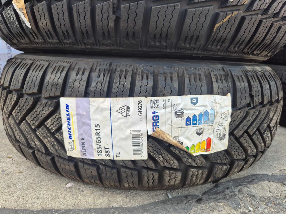 2 Anvelope M+S IARNA - 185/65/15 - Michelin Alpin 6 - NOU - DOT 2021 !