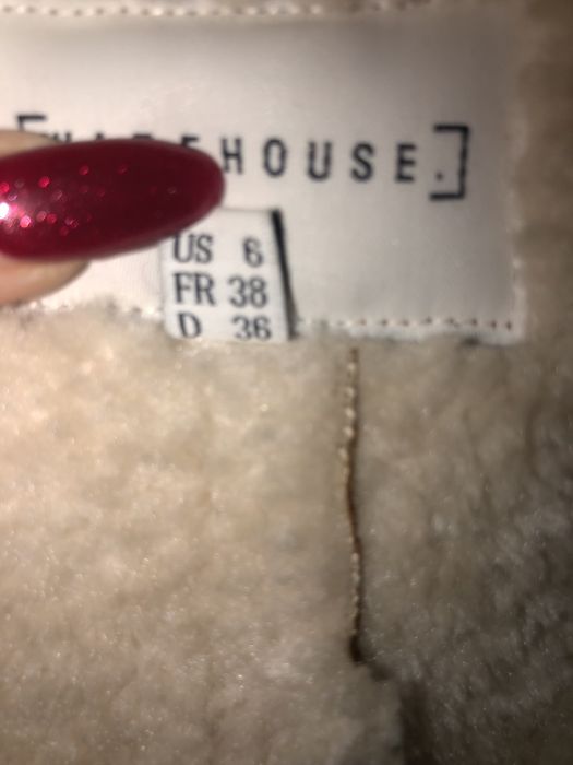 Geaca piele intoarsa imblanita Warehouse
