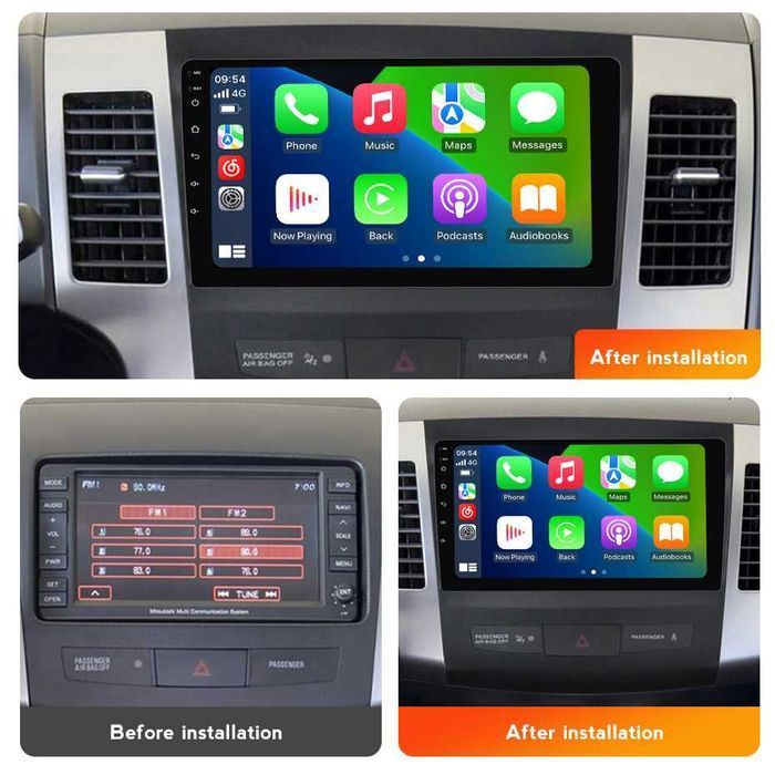 Navigatie Android 14 Mitsubishi Outlander Peugeot 4007 CarPlay CAMERA