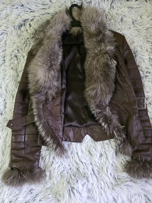 Geaca piele cu blana naturala
