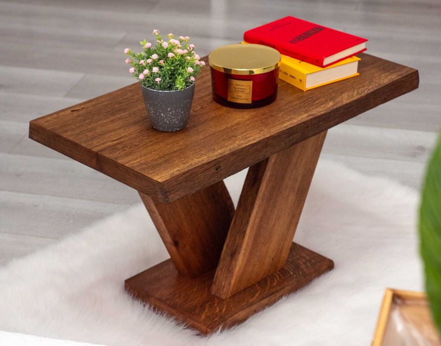 Măsuță de cafea din stejar masiv – design modern rustic, handmade