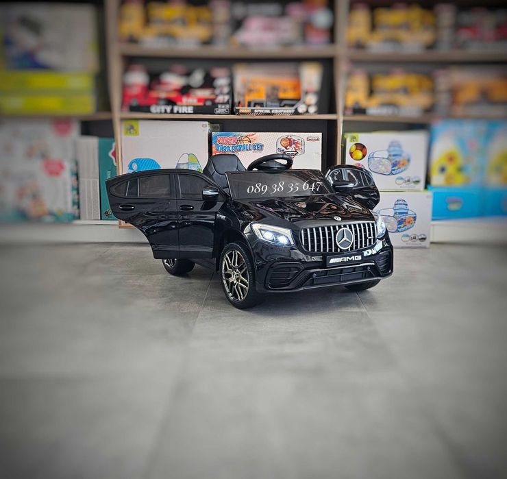 ПРОМОЦИЯ ДО 31.05!НОВО!Акумулаторна кола Mercedes-Benz GLC63 AMG с 12V батерия,меки гуми,кожена седалка,металик