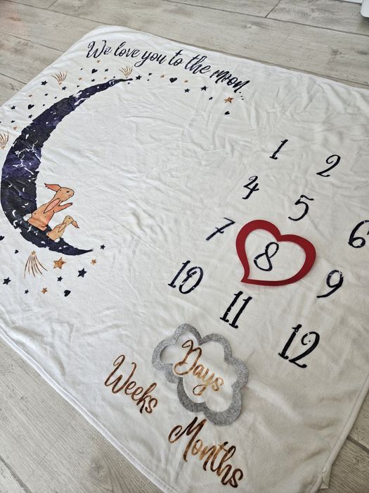 Меко одеално с месеци за бебе