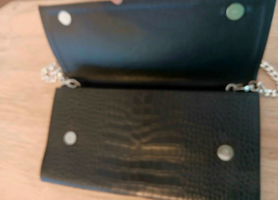 Geantă plic Il Passo – piele naturală tip crocodil, culoare neagră