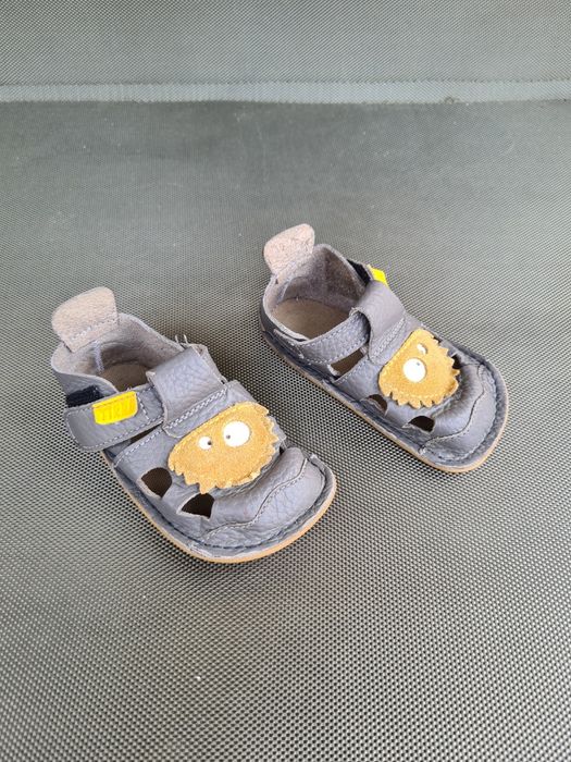 Sandale barefoot copii Tikki, piele naturala, gri, marimea 19