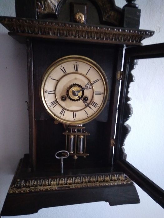 Ceas antic semineu Junghans anii 1900 art Deco