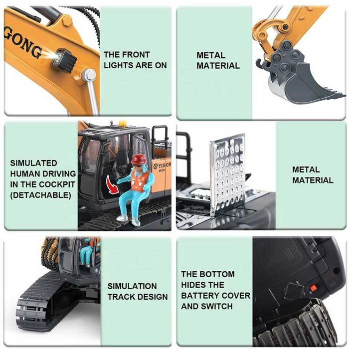 RC экскаватор 1 канал 1: 20 индукция бесконечного вращающегося 2,4 ГГц