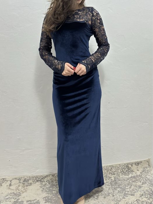 Платье велюр вечернее новое