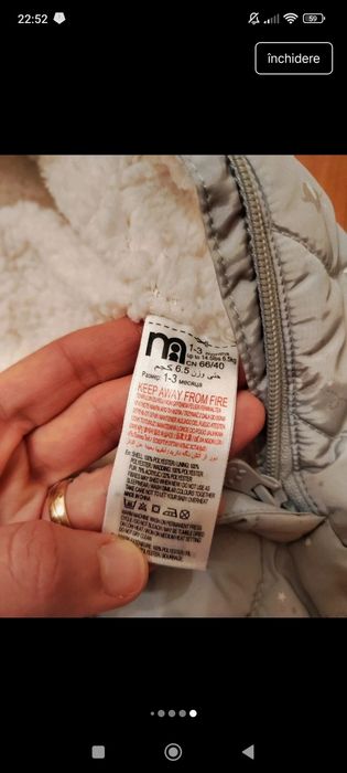 Combinezon/sac dormit bebe 1-3 luni