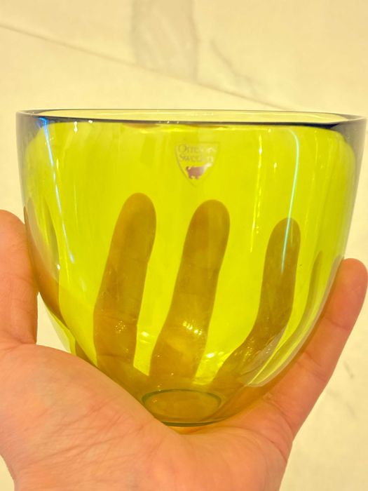 Orrefors bol vas cristal verde oliv Pastillo Lena Bergstrom 2024 multi