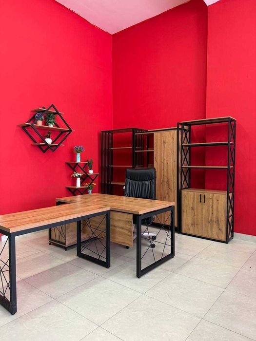 Рахбар столи, директорский стол, лофт услубида , т образный стол