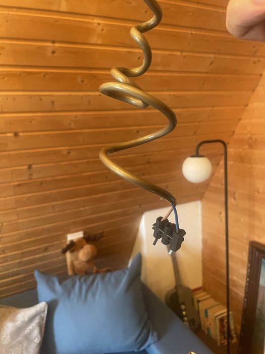 Candelabru lustra din alama si sticla