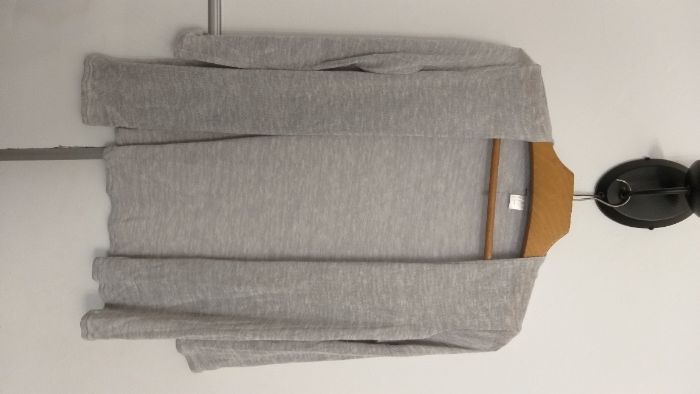 Palton iarnă Acttuelle, lână 80%, culoarea gri nr. 42, bluza cadou