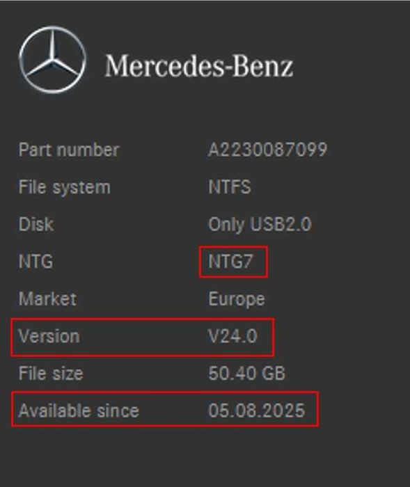 2026 карта MERCEDES ъпдейт навигация Мерцедес NTG6 NTG7 COMAND