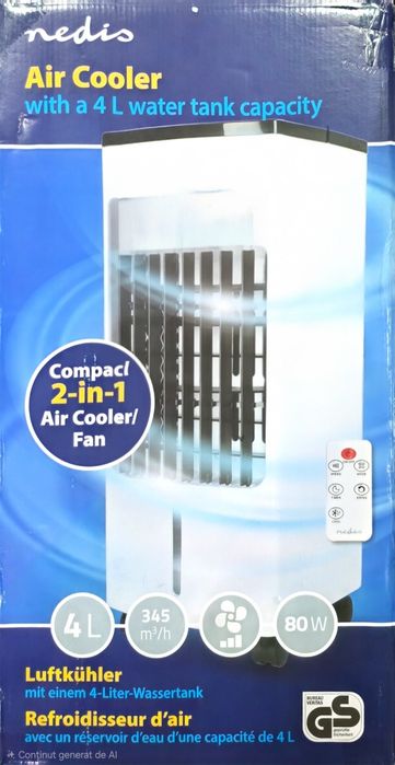 Racitor de aer Nedis, 80W, cu telecomanda, functie timer, 4L, mobil
