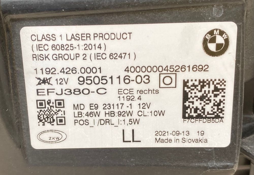 Фар десен фарове Laser за Бмв Г22 Bmw 4 G22 G23 G26 G80 G82 G83 Black