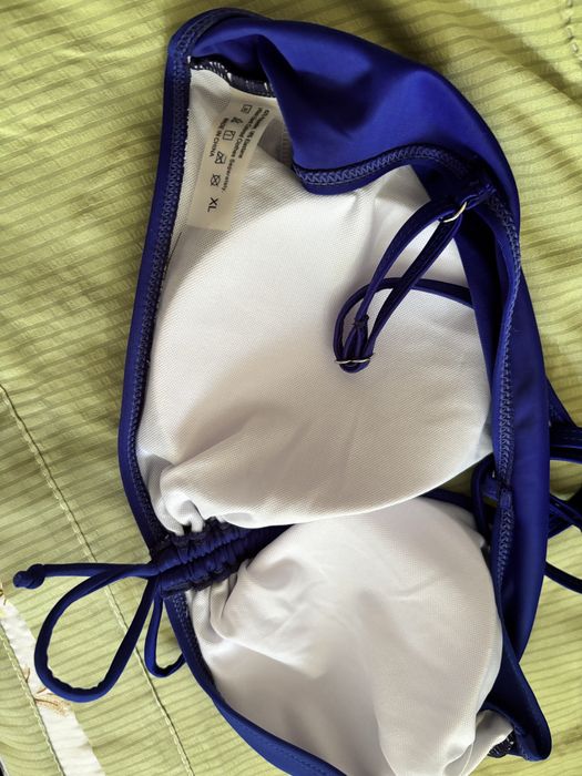 Costum de baie 2 piese NOU - albastru metalic
