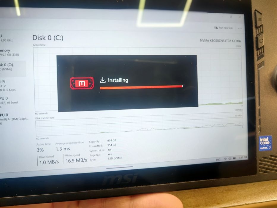 Хб! MSI Claw A1M перфектна + ГАРАНЦИЯ