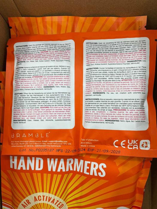 9 seturi incalzitoare pentru maini activate cu aer, Bramble