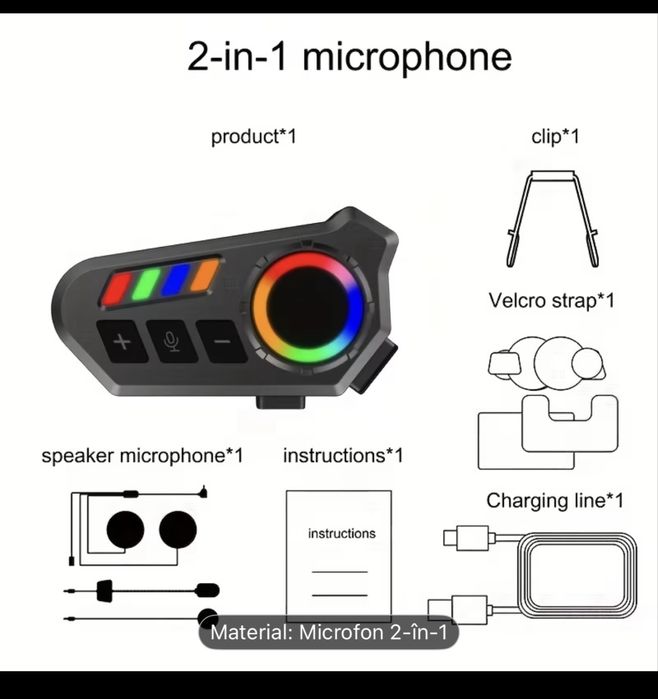 Microfon casca scuter/moto