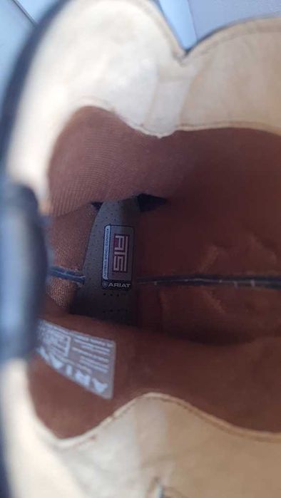 Cizme ciocate piele ARIAT Dixie Black Leather Cowboy Deer Tan marime37