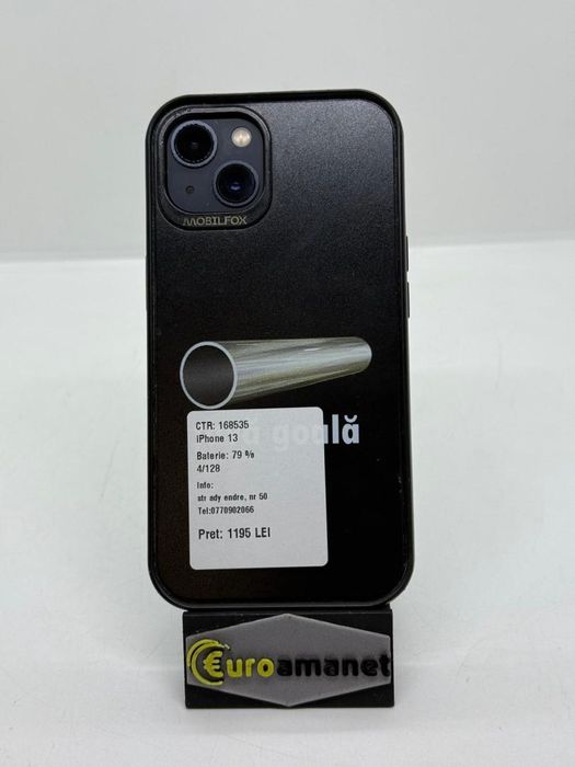 Telefon mobil Apple iPhone 13, 128GB, 5G, Midnight -A-