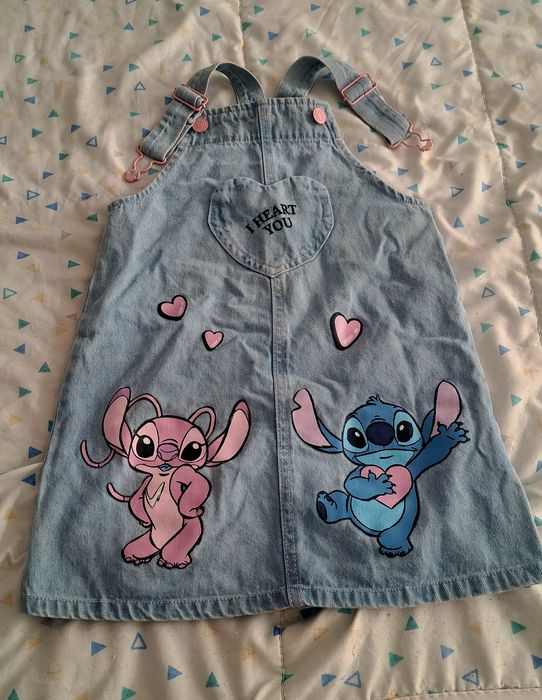 Дънков гащеризон на Стич и суитшърт на Stitch