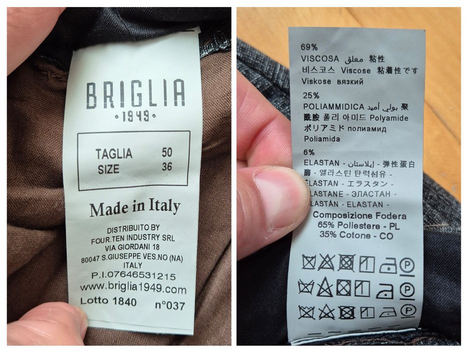 Pantaloni lux Briglia 1949, Techno Jersey, Broad Fit, Bărbați - 50 W36