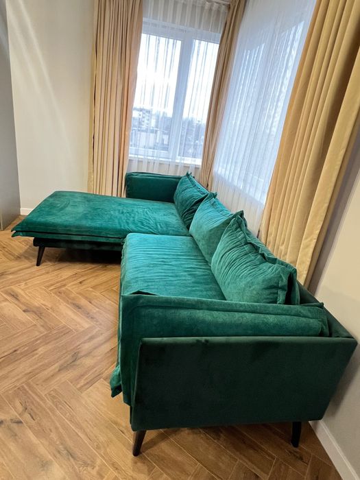Нов ъглов зелен диван