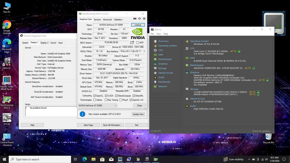 ASUS i7 Display Mare 17 8Gb ddr3 2 x placi video 2GB SSD gaming laptop