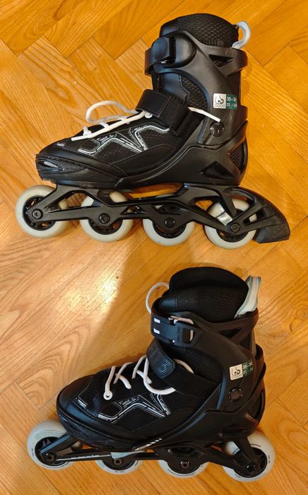 OXELO детски фитнес ролери FIT3, черно, 35/38