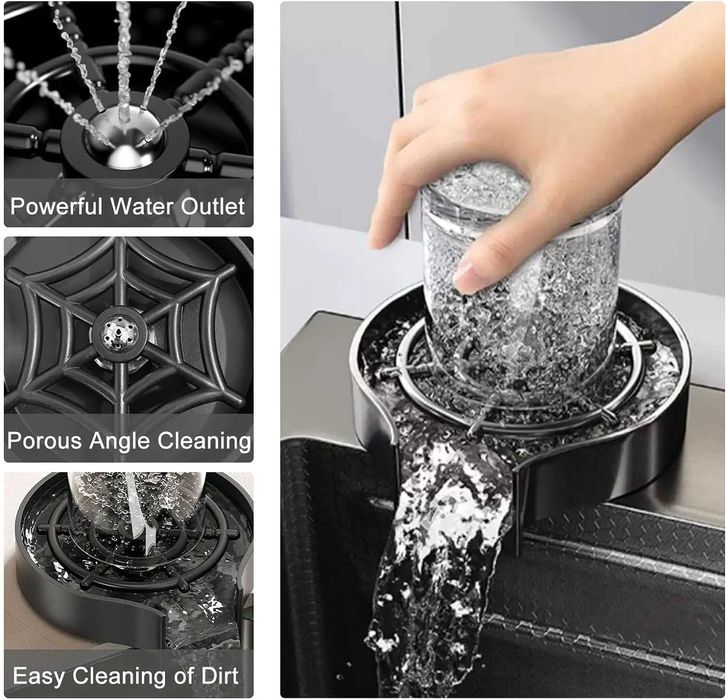 Мултифункционална кухненска мивка с двоен водопад и джоб за прибори