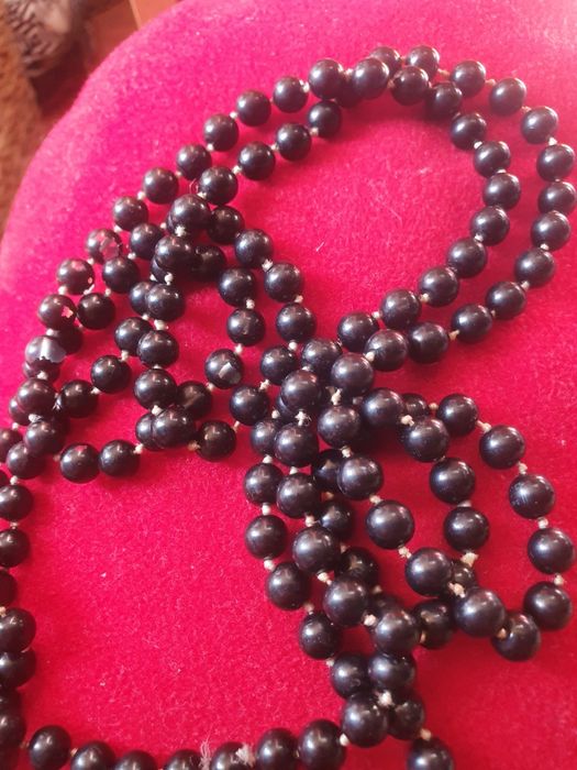 Sirag lung de margele negre vintage