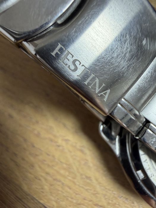 Vand ceas Ceas FESTINA cronograf de otel inoxidabil, Argintiu