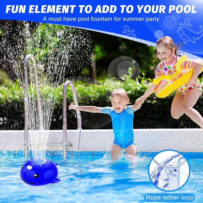 Fantana arteziana plutitoare pentru piscina cu LED