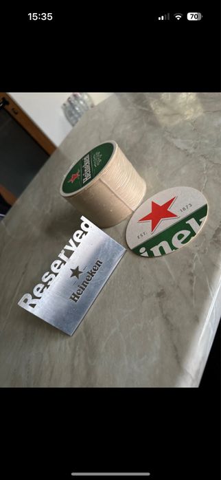 Heineken- suport pahare si semn rezervare masa