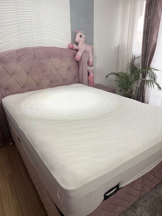 Pat de catifea roz 140x200