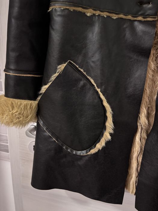 Haină de piele îmblănita Denny Rose nouă