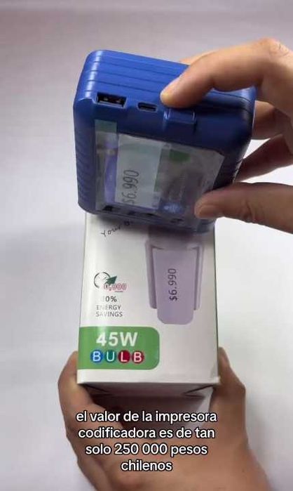 Mини Принтер портативный струйный термоструйный QR штрих-код логотип