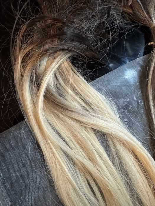 100% ЕСТЕСТВЕНА Славянска коса - омбре кератинови кичури- ОТЛИЧНА!